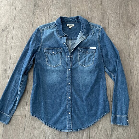 Calvin Klein jean button down shirt - Picture 1 of 4